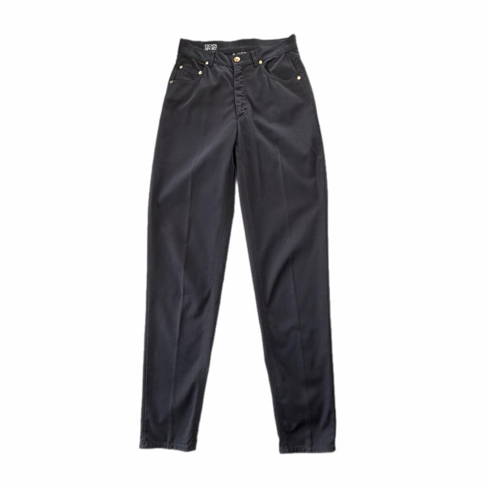 Escada Sport Vintage Black High Rise Tapered Leg Denim Classic Retro Chic Jeans